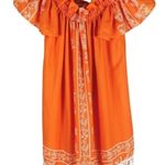 Show Me Your Mumu Show Me Your MuMu Orange White Woodstock Tassel Tunic Printed Top Size M… Photo 5