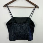 Onyx Nite 12P Black Metallic Stripe Cami Top Y2K Vintage Evening Party Glam USA Photo 3