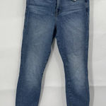 Good American Skinny Jeans Women 6/28 Blue Denim Medium Wash Raw Hem Preppy Photo 0