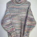 Topshop Space Dye Rainbow Chunky Turtleneck Knit Sweater Small 4-6 Oversized Top Photo 8