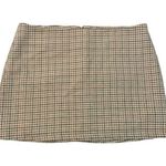 Brandy Melville tan & brown plaid houndstooth mini skirt Photo 0
