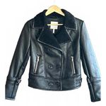 Avec Les Filles NWT Womens Black Faux Leather Jacket Small Moto Bikercore Photo 0