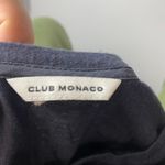Club Monaco Top Womens X Small Blue Black Blouse Silk Hem Blouse Photo 2