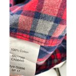 J. Crew Factory Red Blue Plaid Button Down Shirt Boyfit Cotton Women Size Small Photo 6