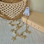 Periwinkle By Barlow Set Pearl Starfish Charm Pink Gold White Earrings Necklace Bracelet Photo 0