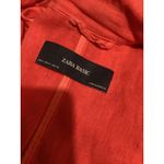ZARA  BASIC Women Orange Linen Blend Collared Zip Front Jacket Size S Photo 4