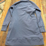 Women's American Giant Long Sleeve Moto Sweatshirt Dress M Blue/Gray Blue Size M Photo 11