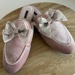 Victoria's Secret VS Y2K Pink Velour Velvet Bow Sequin Embellished Almond Toe Mules - 7 Photo 9