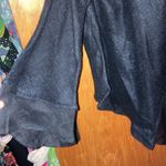 Black lili %100 Linen Waterfall Open Jacket Photo 2