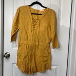Anthropologie Tularosa Revolve marigold yellow lace up romper playsuit size medium summer boho Photo 2