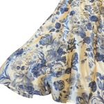 Reformation Twilight Dress White Blue Floral Print Tie Shoulders Size 12 Womens Photo 4