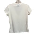 Mix It White Twist‎ Front V Neck Short Sleeve Blouse Size Small Stretch Photo 3