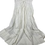 J.Crew  White Tiered Drop-waist Midi Dress Elastic Waist Drawstring Zip Front L Photo 3
