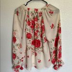 Blu Pepper Ruffled Red and Cream Blouse Size Small Photo 4