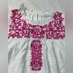 THML Sleeveless White and Pink Embellished Summery Blouse Photo 9