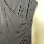 Loft  Asymmetrical V Neck Pullover Dress Black Womens 8 Photo 4