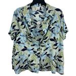 Covington  Two Piece Tank & Button Up Tropical Green Blue Floral 20-22W Top Photo 0