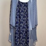 Free People  Because I Love You Floral High-Low Top in Blue Floral Print Photo 4