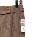 Ninety Women’s Sz 4 Brown Fall Plaid Houndstooth Straight Leg Trousers Pants Photo 3