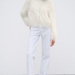 ZARA  sweater Jacket Coat faux fur shaggy fuzzy white with metallic thread  Photo 12