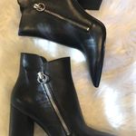 Nine West Circle Zipper Black Boots Photo 0