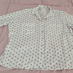 Just living white anchor print button up roll tab sleeve shirt, size L marine Photo 15
