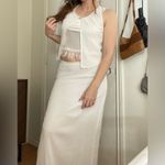 American Vintage Vintage 90s does 70s Boho Cottage Two Piece Maxi Skirt Set Size Small‎ in White Photo 1