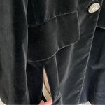 Marc Jacobs Black Velvet Faux Fur Collar Crystal Button Satin Lined Coat, Size 4 Photo 6