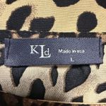 KLD Made in USA Leopard Print Dress Womens Large Pockets Animal Print Brown Photo 4