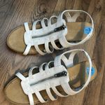 Aerosoles White Strappy Wedges With Adjustable Back Photo 1