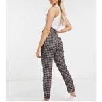 Hollister ✨ High Rise Tapered Paperbag Plaid Sz Small Pants - Brown✨ Photo 2