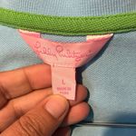 Lilly Pulitzer  Turqoiuse Sleeveless Pique Polo Top With Green Internal Trim L. Photo 4