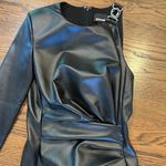 Just Cavalli  one shoulder long sleeve ruched Black Dress, with hardware,  38 EU Photo 1