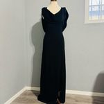 ZARA Bloggers Fav Black Prom Elegant Open Back Fluid Neck Knit Maxi Dress Sz L Photo 5