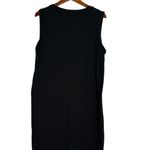 J.Crew  Sleeveless Tank Curve Hem Midi Cover Up Casual Dress Round Neck L Black Photo 4