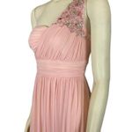 B Darlin B. DARLIN Pale Peach Sequin & Chiffon one shoulder Gown size 3/4 Photo 2