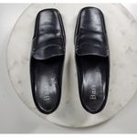 VTG Bass Artist Mules Womens 6 Black Leather Slip On Square Toe Block Heel 2003 Photo 7