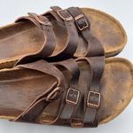 Birkenstock Womens Size 38 US 7 Florida Leather Sandals Strappy Slip On Brown Photo 8