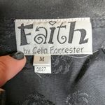 Vtg Y2K Faith Black Cotton Floral Embroidered Embellished Button Up Jacket M Size M Photo 4