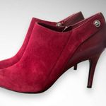 Calvin Klein Women's Gara Red Leather Ankle Boots With Heel Size 7 | EUC Photo 3
