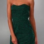 Diane Von Furstenberg Vicenda green strapless zebra pattern dress size 0 Photo 0