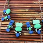 J.Crew  Blue and Green Statement Necklace 20” Photo 4