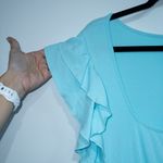 Torrid New  Water Ballet Blue Mini Knit Ruffle Skater Dress Size 4X Photo 2