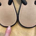 Size 7 Black and Tan comfy sandals with cute flower details GUC Photo 3