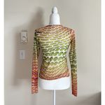 Vintage Y2K OMIGHTY Sheer Mesh Top Small Fairy Grunge Green Pink Graphic T Pink Photo 5