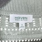Haven Well Within Organic Cotton Light Green Open Stitch Johnny Collar Sweater M Size M Photo 3
