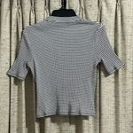 Boden USA Boden High Neck Cropped Stripe Ribbed Pullover Photo 4