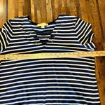 Michael Kors Womens Blue Striped T-Shirt Dress Lace-Up Neck Casual Summer Size L Photo 6