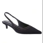 ZARA Black Denim Sling Back Stiletto Heel Photo 7