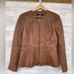 Badgley Mischka
Peplum Leather Jacket in cognac size medium Photo 2
